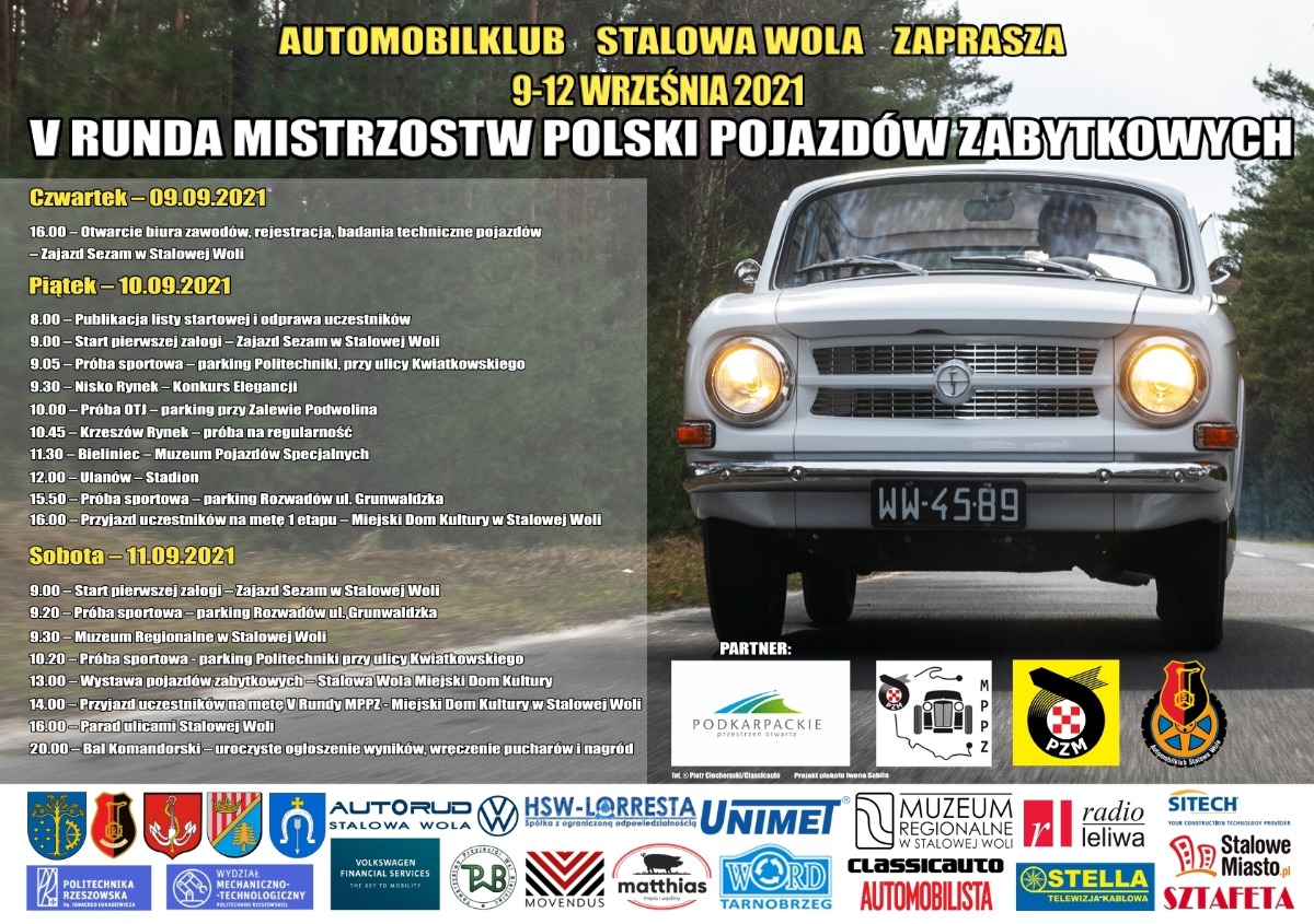 Automobilklub Stalowa Wola zaprasza na zawody pojazdów zabytkowych 9-12 września