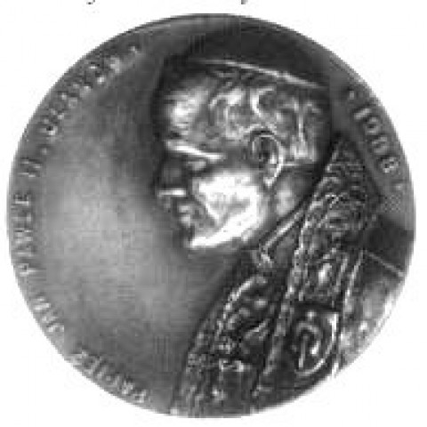 Powiększ obraz: Medal wydany z okazji odsłonięcia pomnika Jana Pawła II w 1989 roku - awers