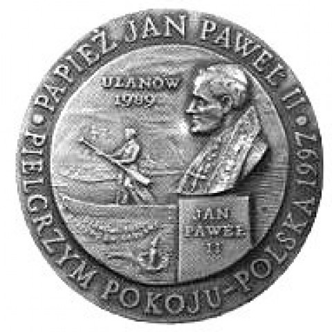 Powiększ obraz: Medal wydany z okazji Flisu Tysiąclecia w 1997 roku - rewers